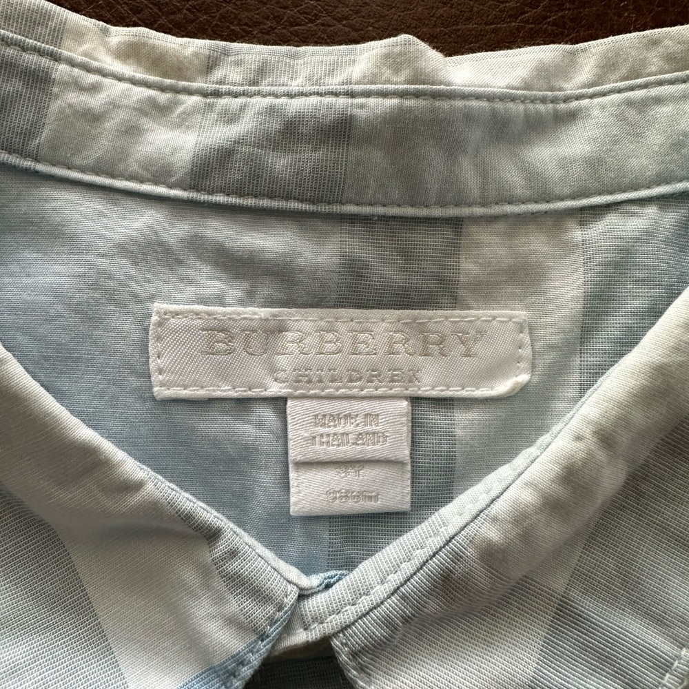 Boy’s light blue Burberry shirt size 3y worn one time